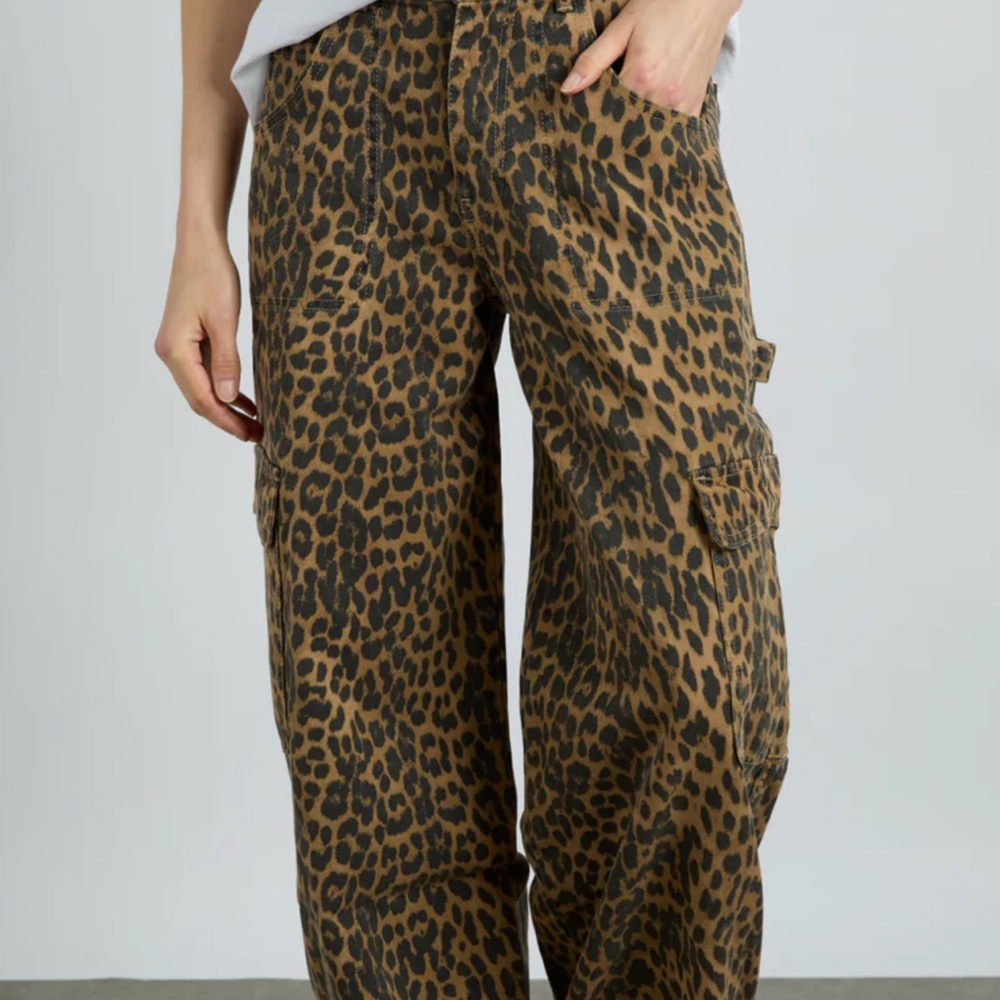 Leopard Print Cargo Pants (Damson Madder)